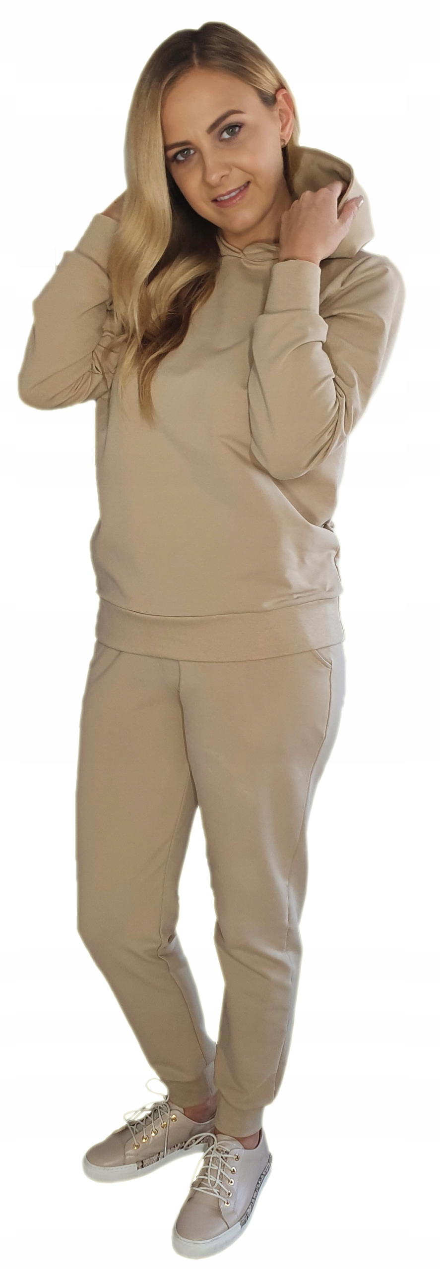 

Dres Damski Z Kapturem Komplet Beżowy Xs, S, M, L