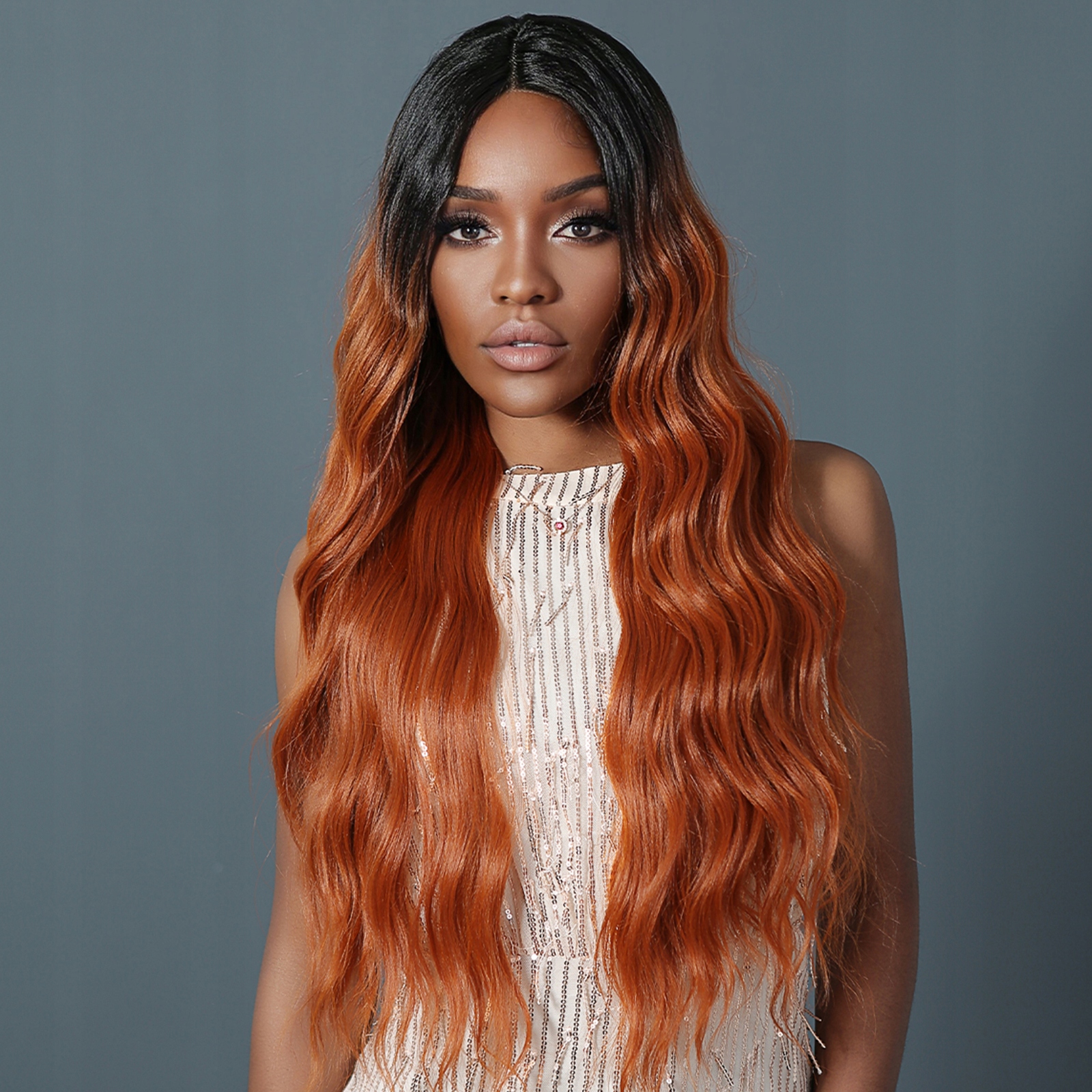 Černo-rezatá paruka Sherry se síťkou (lace front)