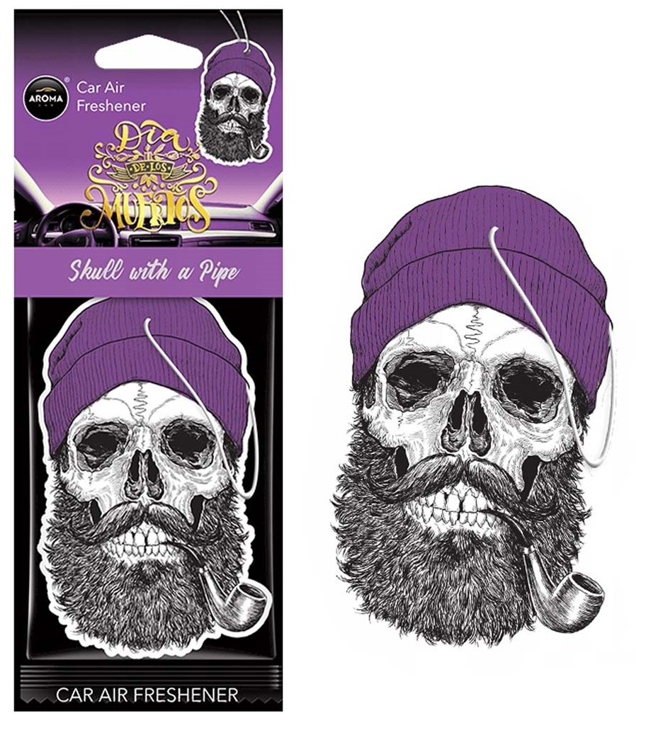 Aroma Car Muertos Skull With a Pipe