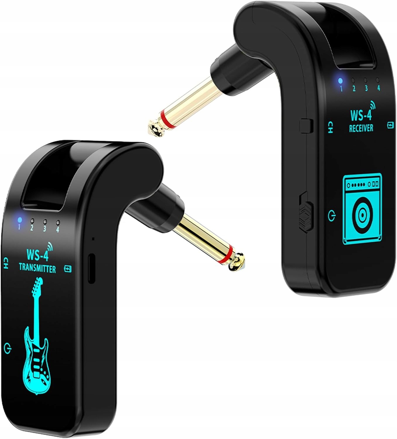 2.4GHz bezdrátový systém pro kytaru, vysílač, přijímač, 10h výdrž, 40m dosah, 8 kanálů