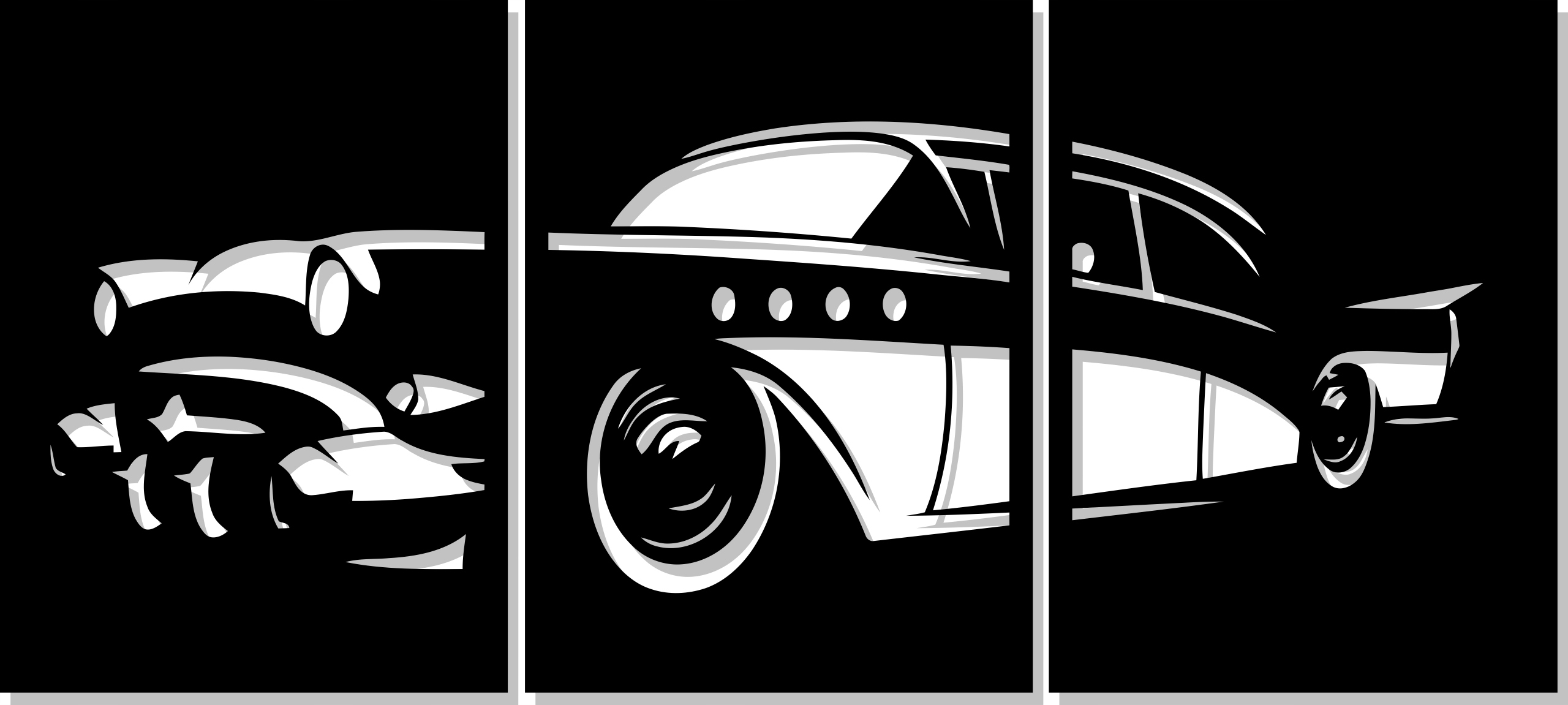 Obraz Panel Triptych Staré Auto Pre Mechanika Na Jednotku 170 CM! XXXL 16 Kol