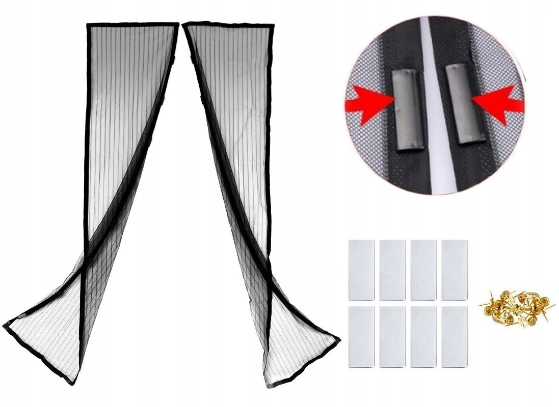

Moskitiera na Drzwi 100 x 220 cm Siatka z Magnesem
