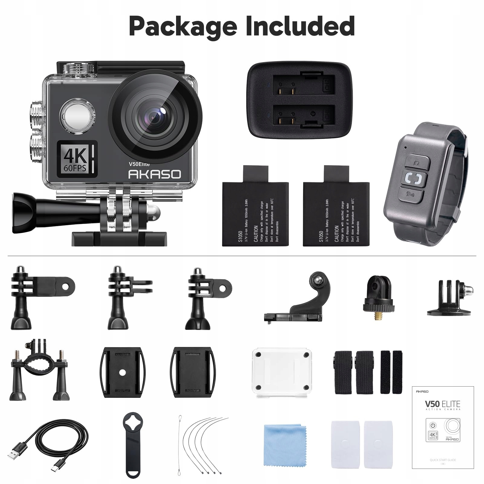 AKASO Kamera Sportowa 4K 60FPS 40M Podwodna 20MP WiFi Ekran Dotykowy — miniatura 9