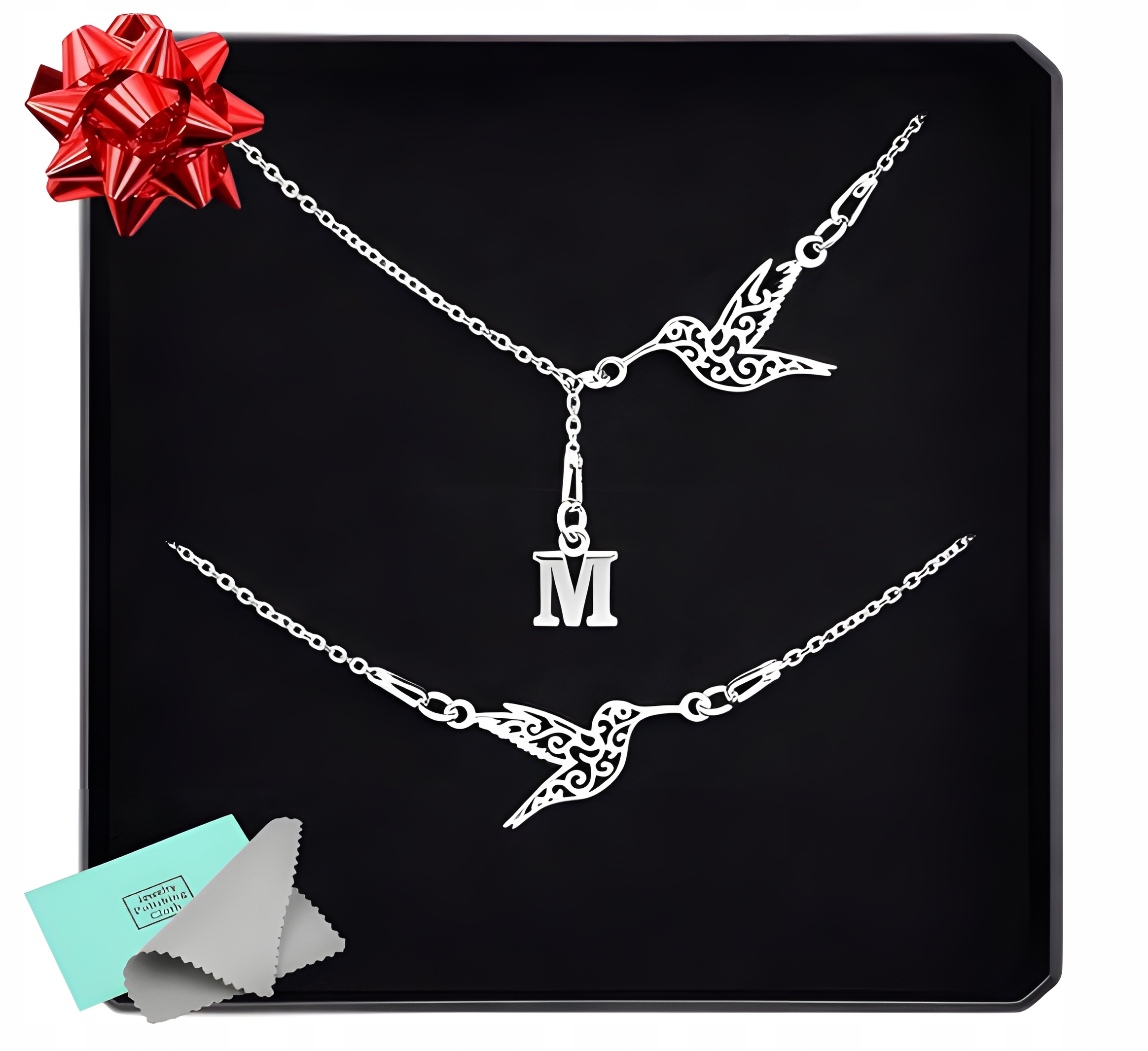 Dámské stříbrné šperky komplet 925 s kolibříkem a písmenem, elegantní dárek