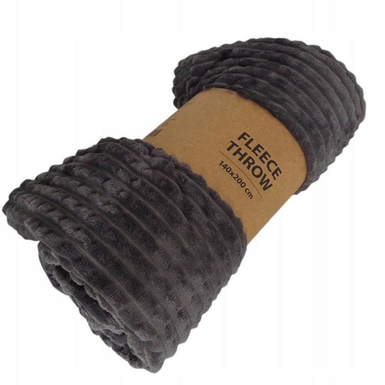 Fleecová deka Měkký přehoz na pohovku Křeslo Postel Šedá 140x200 cm
