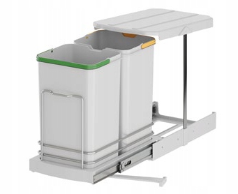 

Kosz Na Śmieci 12L+12L Starax Pełny Wysuw