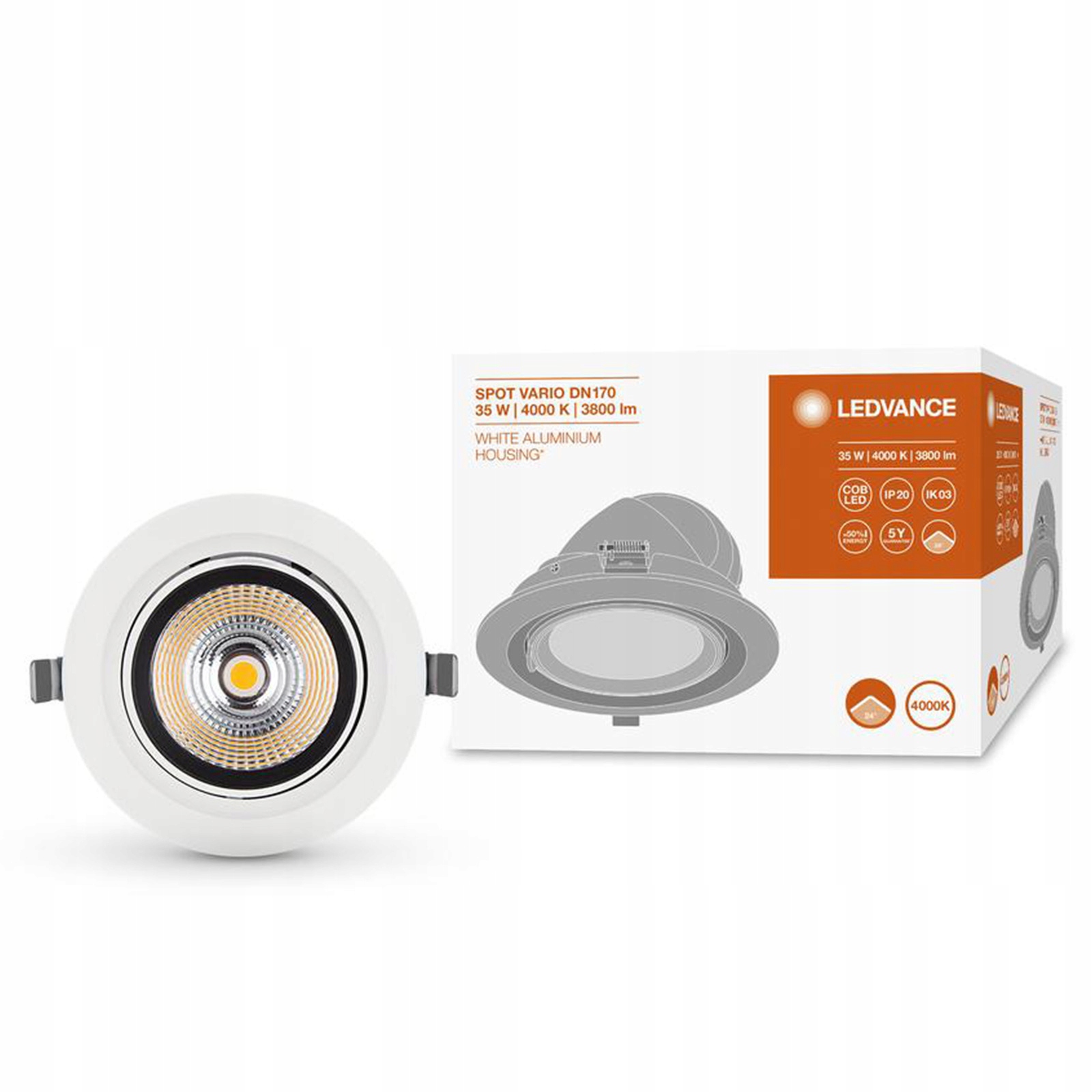 Podomítkové Led stropní svítidlo bodové 35W 3550lm Očko Spot