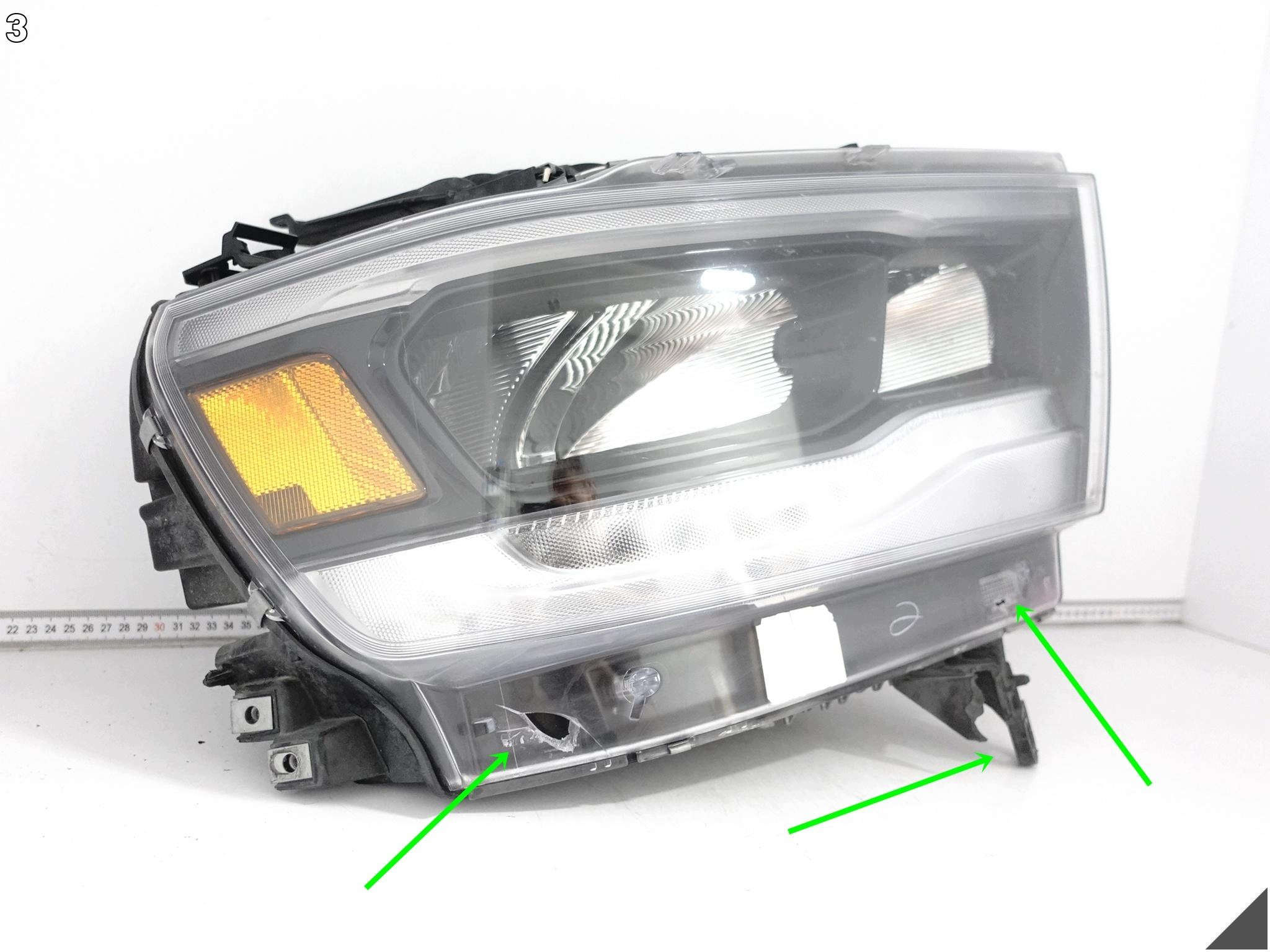 DODGE RAM V 5 1500 DT 19- light FULL LED MID BLACK dark right front USA