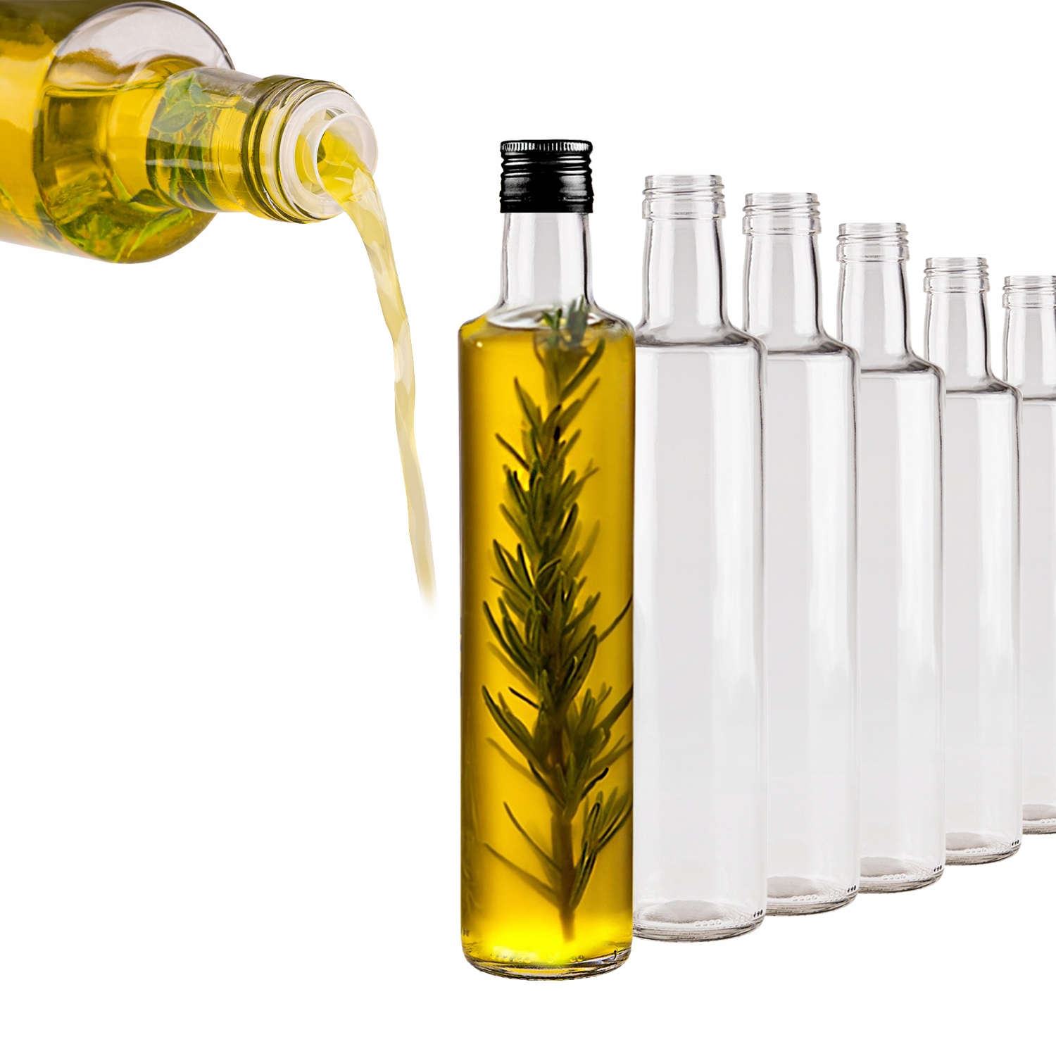 50 Ks Láhev S Nalévačem Dorica 500 ml Na Olej Dávkovač Na Alkohol