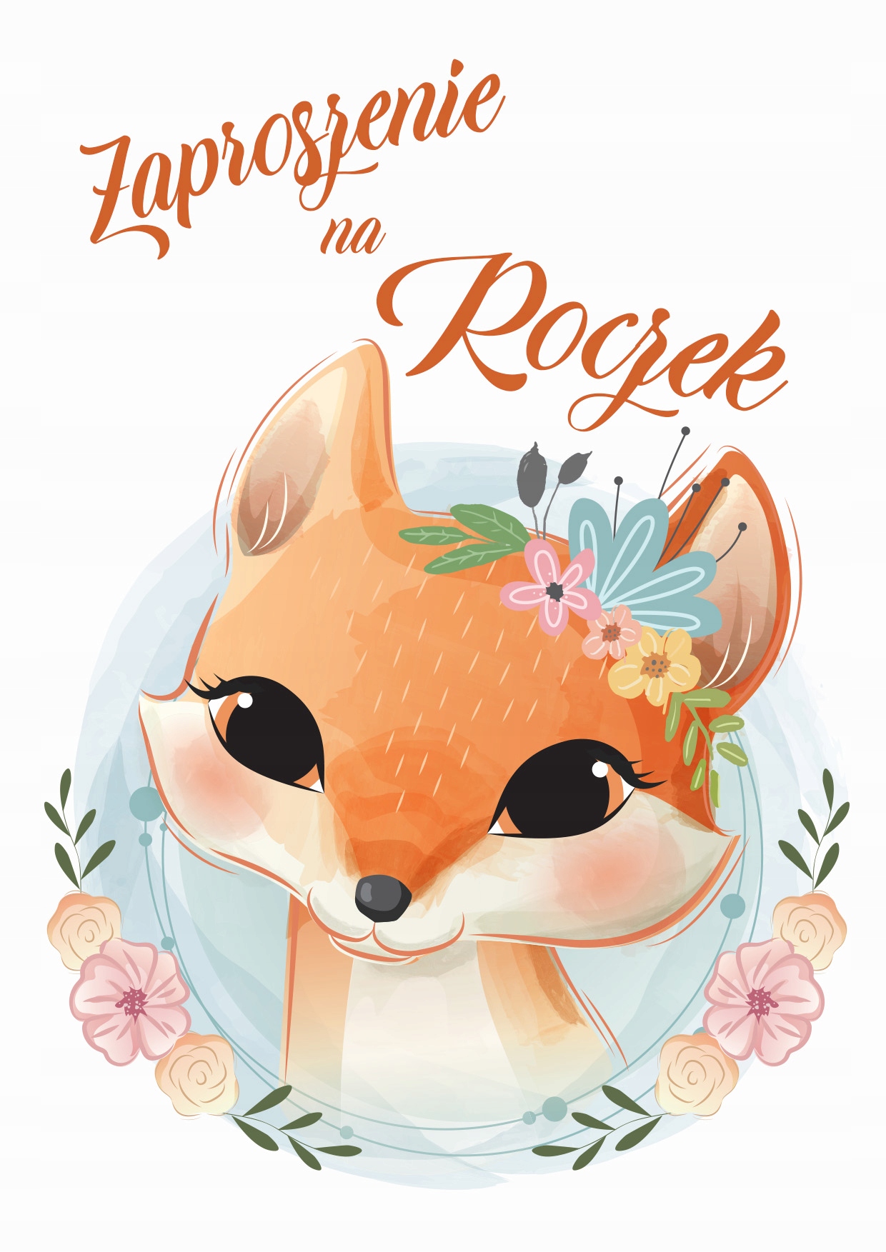 ZAPROSZENIE NA ROCZEK 1 Urodziny Lisek Słodziak