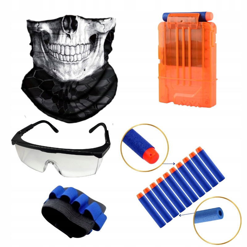 KAMIZELKA DO NERF MASKA OKULARY MAGAZYNEK STRZAŁKI Marka Pozostałe