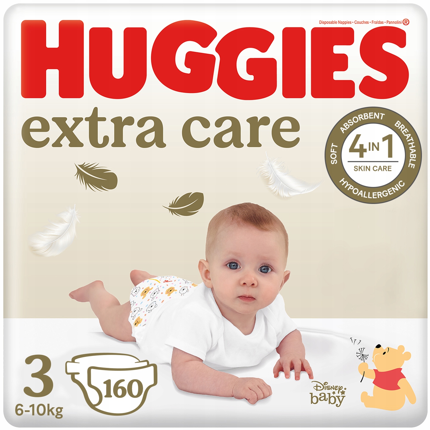 Huggies pieluszki Extra Care rozmiar 3 zestaw 4x40szt.