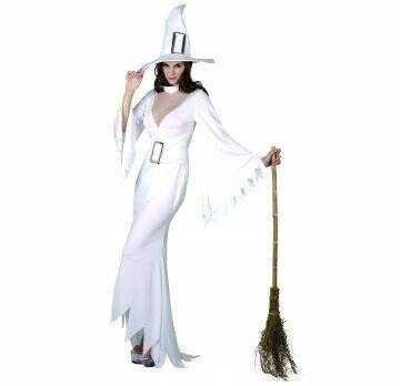STRÓJ BIAŁEJ CZAROWNICY WIEDŹMA HALLOWEEN L