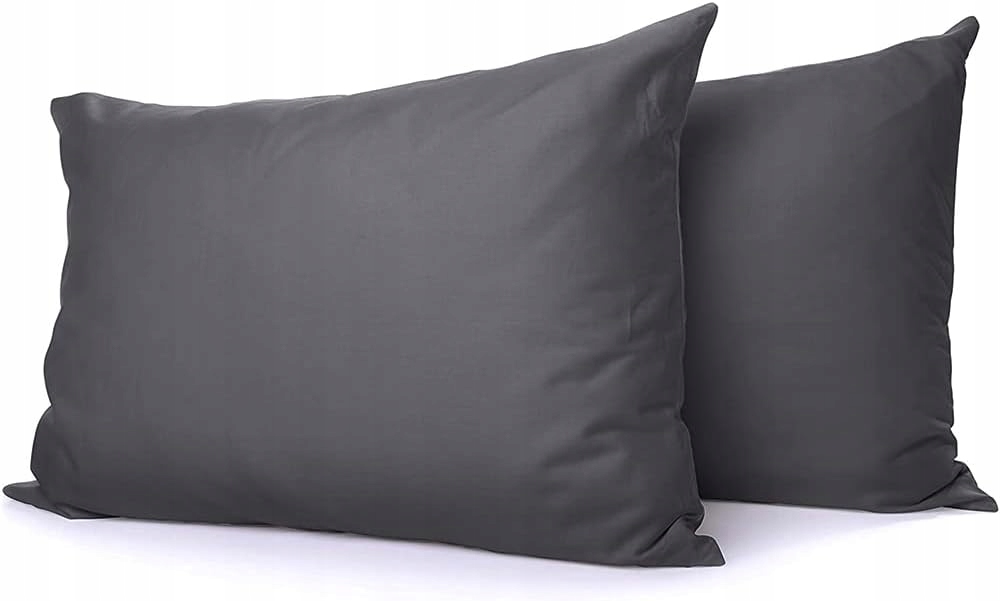 ZESTAW DWÓCH POSZEWEK NA PODUSZKI DO SPANIA 40x80CM ANRACYTOWE