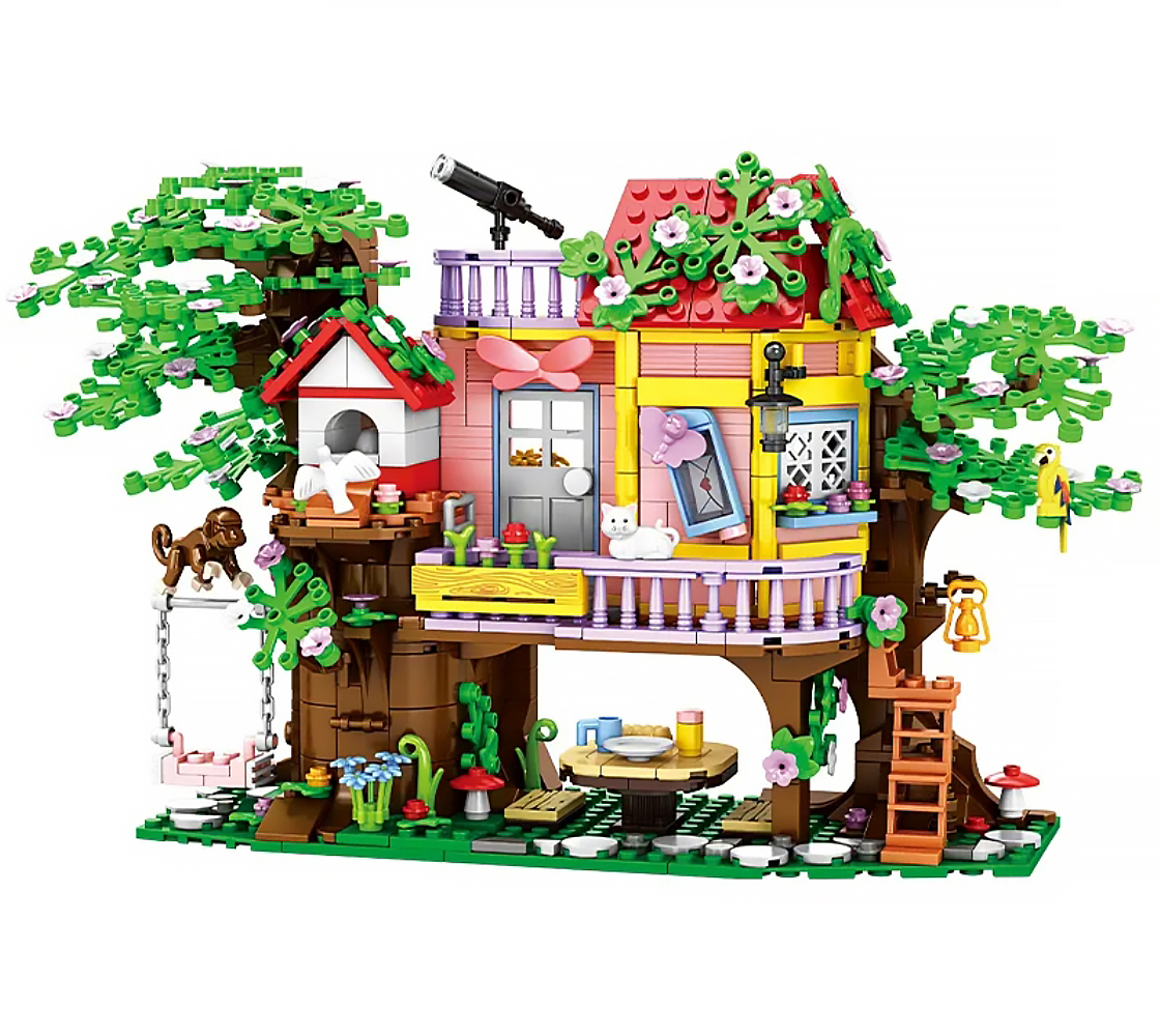 KLOCKI DOMEK NA DRZEWIE DOM PRZYJAŹNI