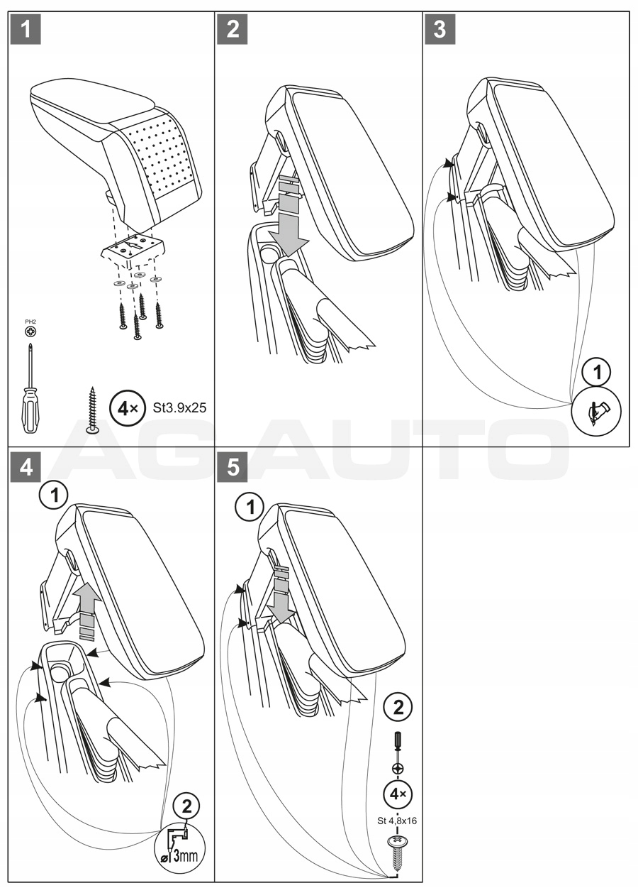 V00615 - Стандарт ARMREST Peugeot Bipper, 2008 ->
