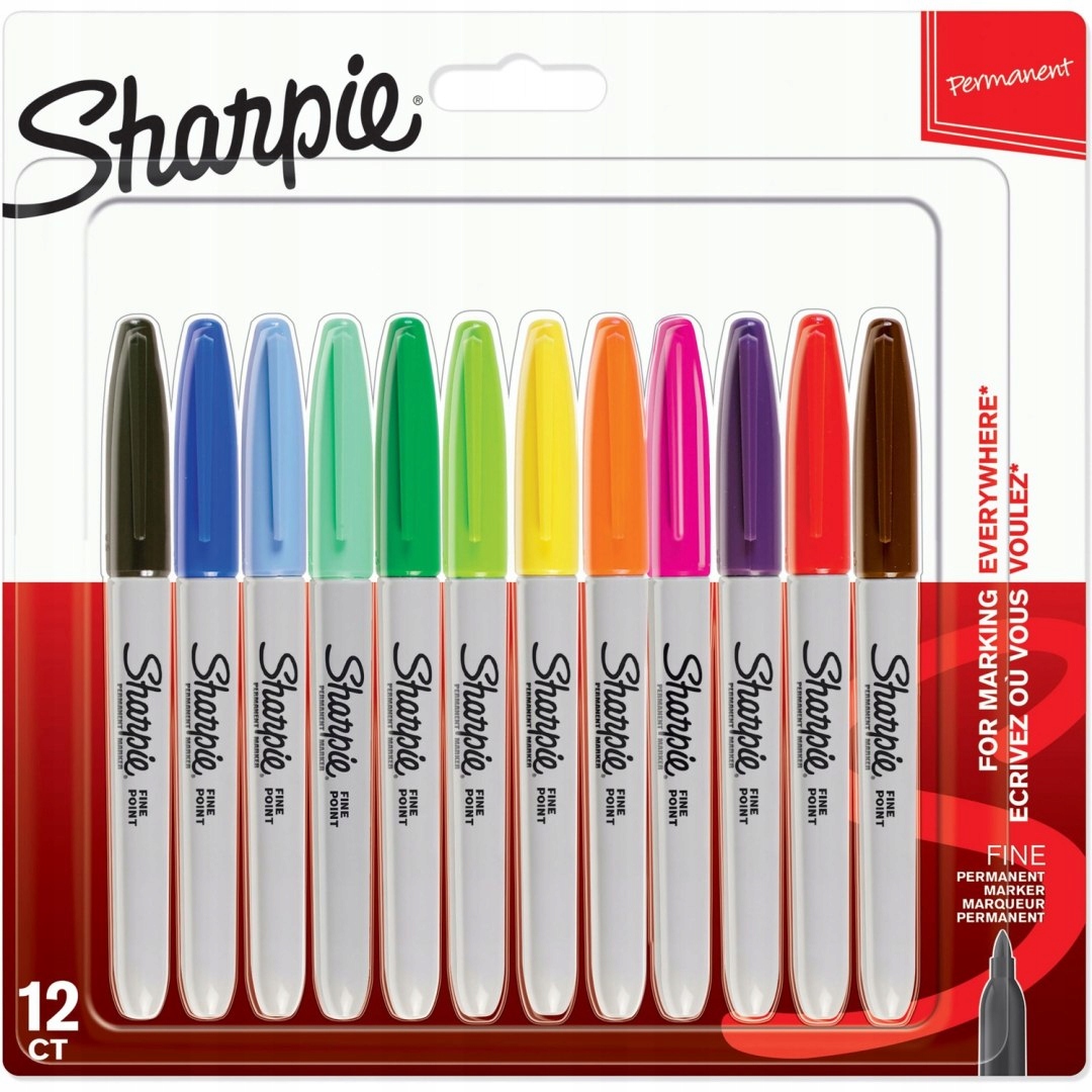 Fixy permanentní Sharpie 12barev Fine 2065404