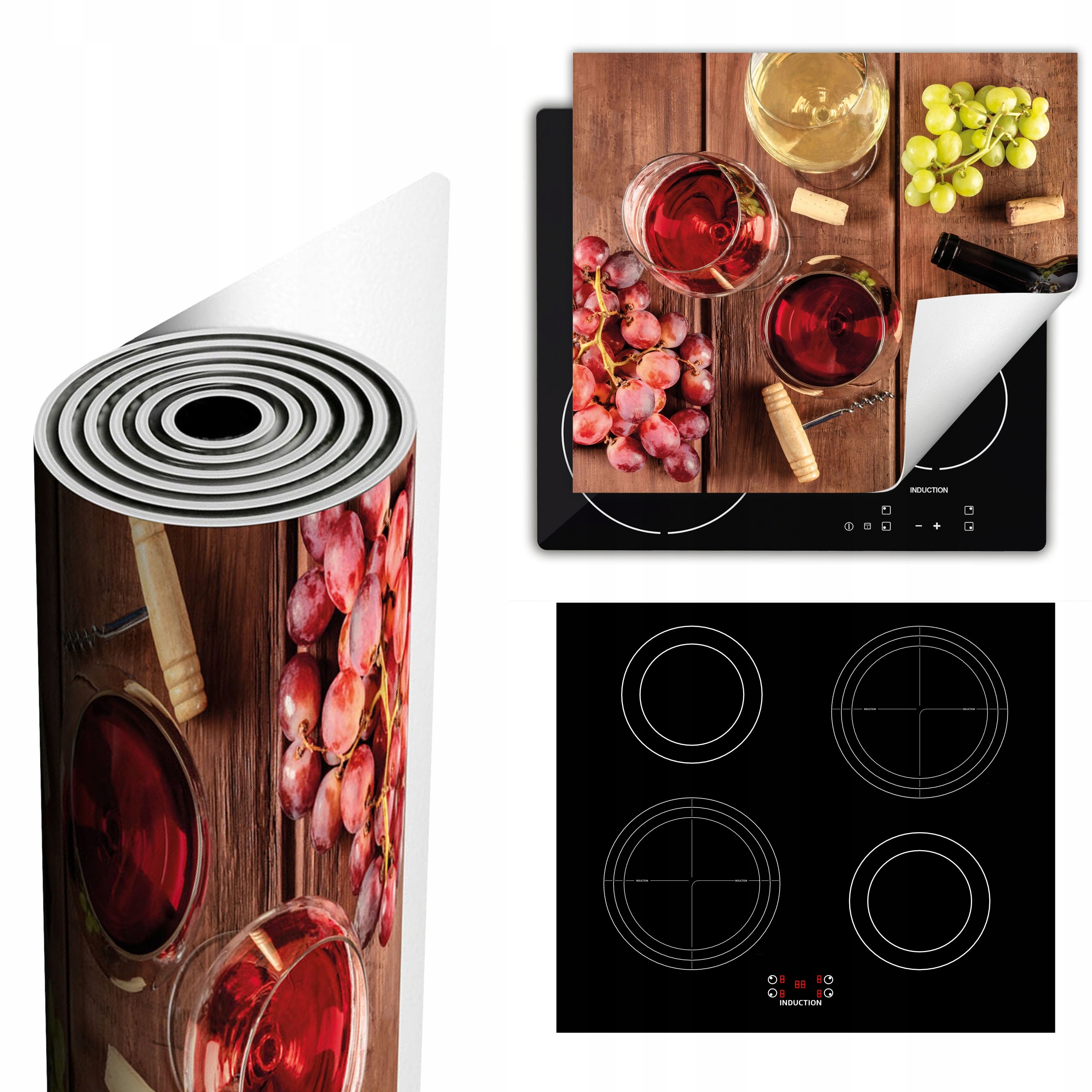 Ochranná Podložka Na Sporák Pro Více Místa 60x52 víno dřevo