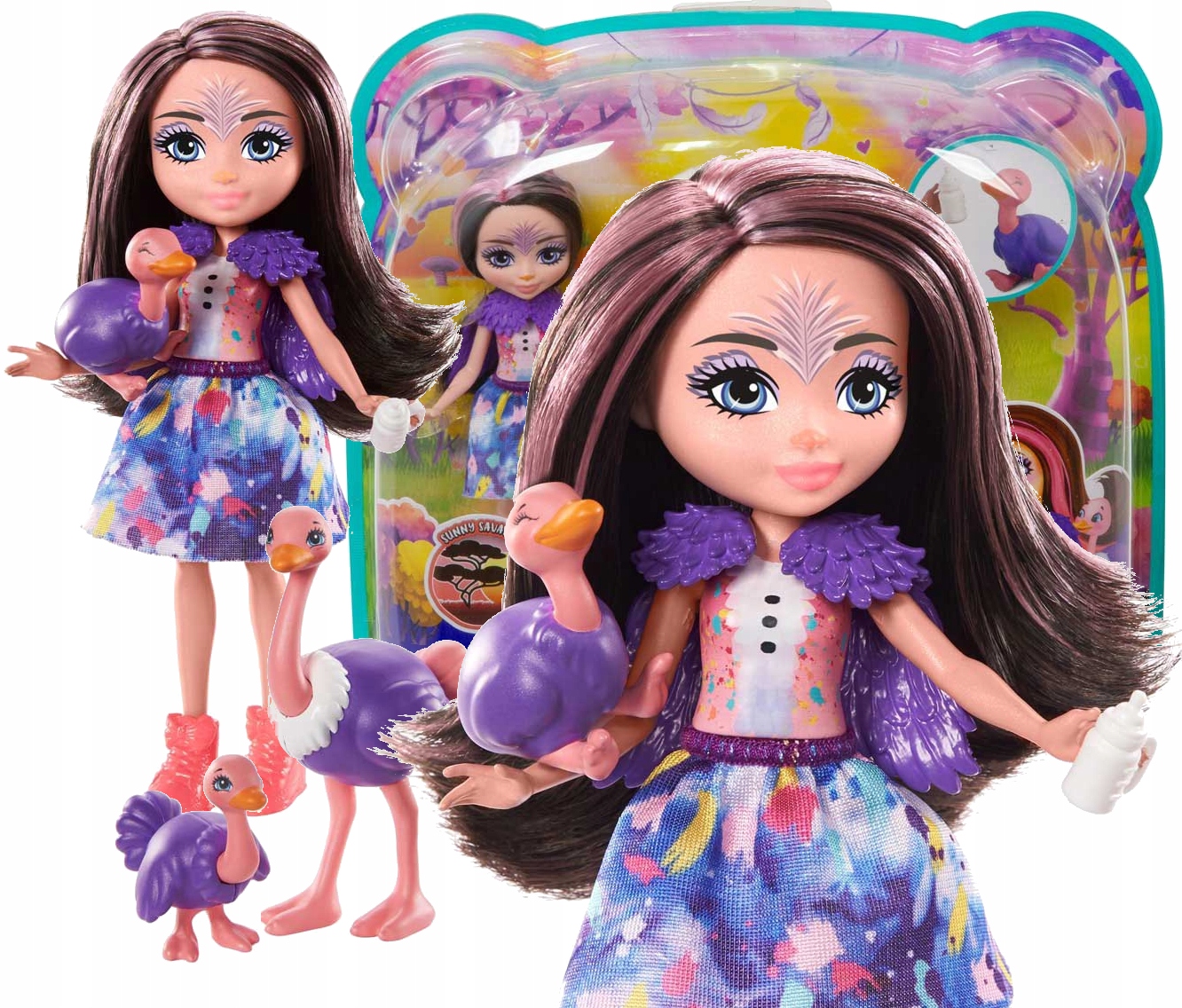 SKL ENCHANTIMALS RODZINA LALKA I STRUSIE GJX43 OFELIA