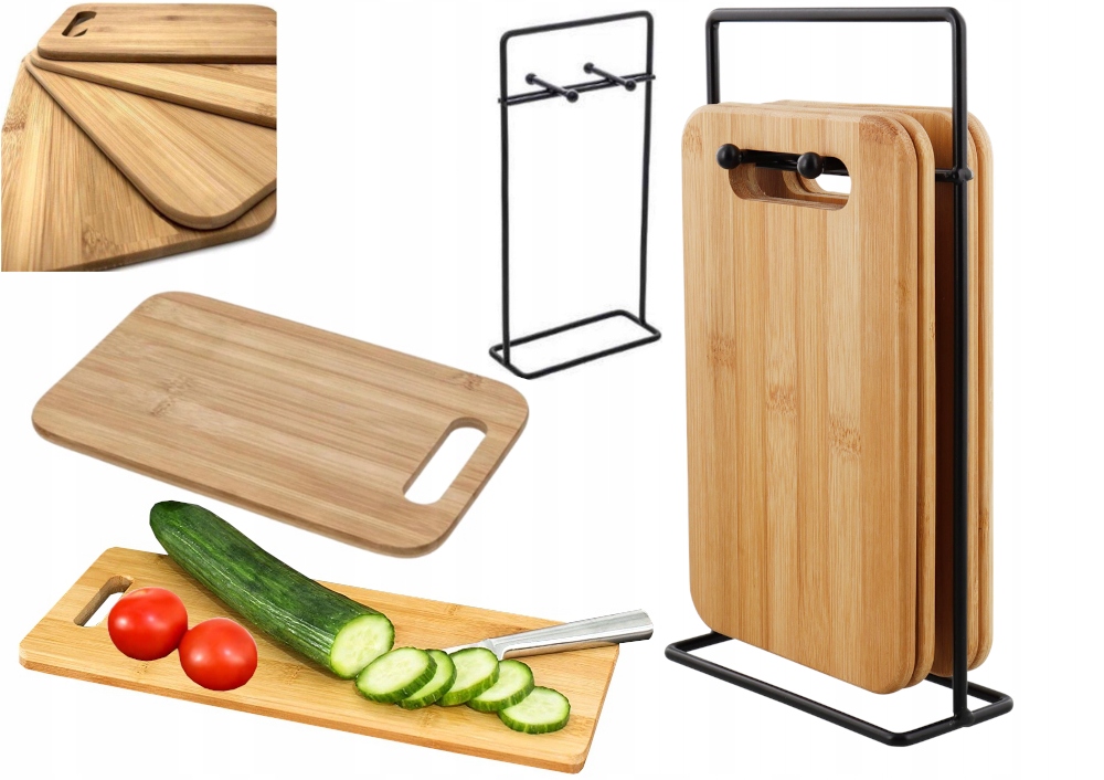 

Deski Bambusowe Do Krojenia Na Stojaku 5 Elementów