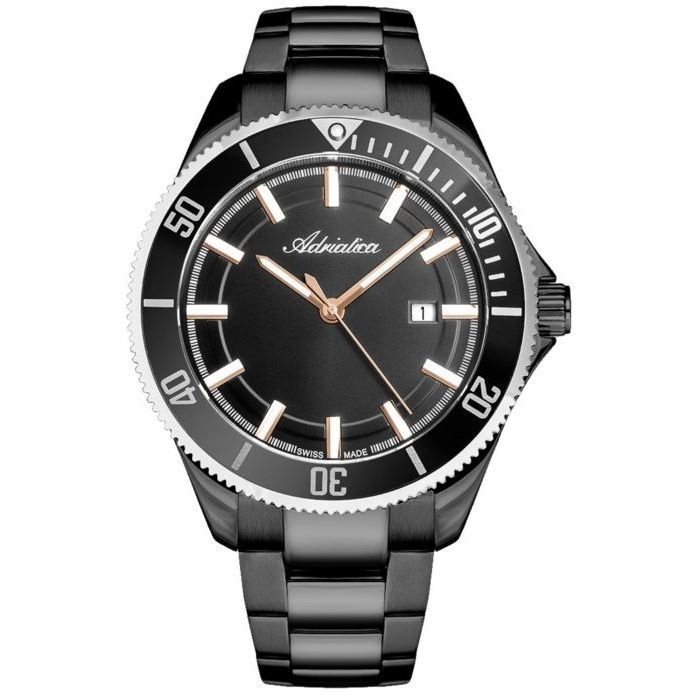 Pánské hodinky Adriatica černé s datumovkou A1139.S1R6Q