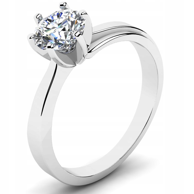 

Pierścionek Z Białego Złota Z Cyrkonią 6MM