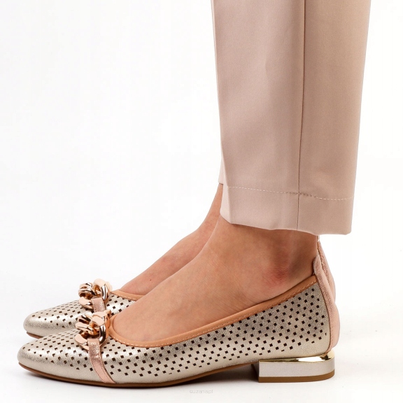 Złote baleriny damskie M.DASZYŃSKI SA201-6 r38 Rozmiar 38