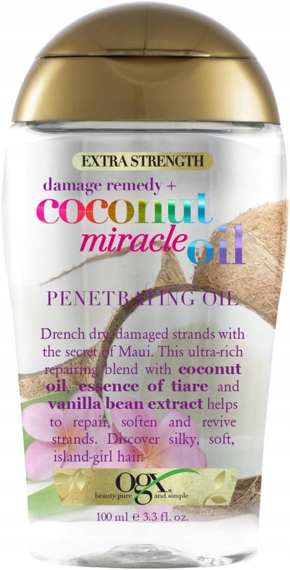 Ogx Coconut Miracle Olej na vlasy 100 ml vyhlazující