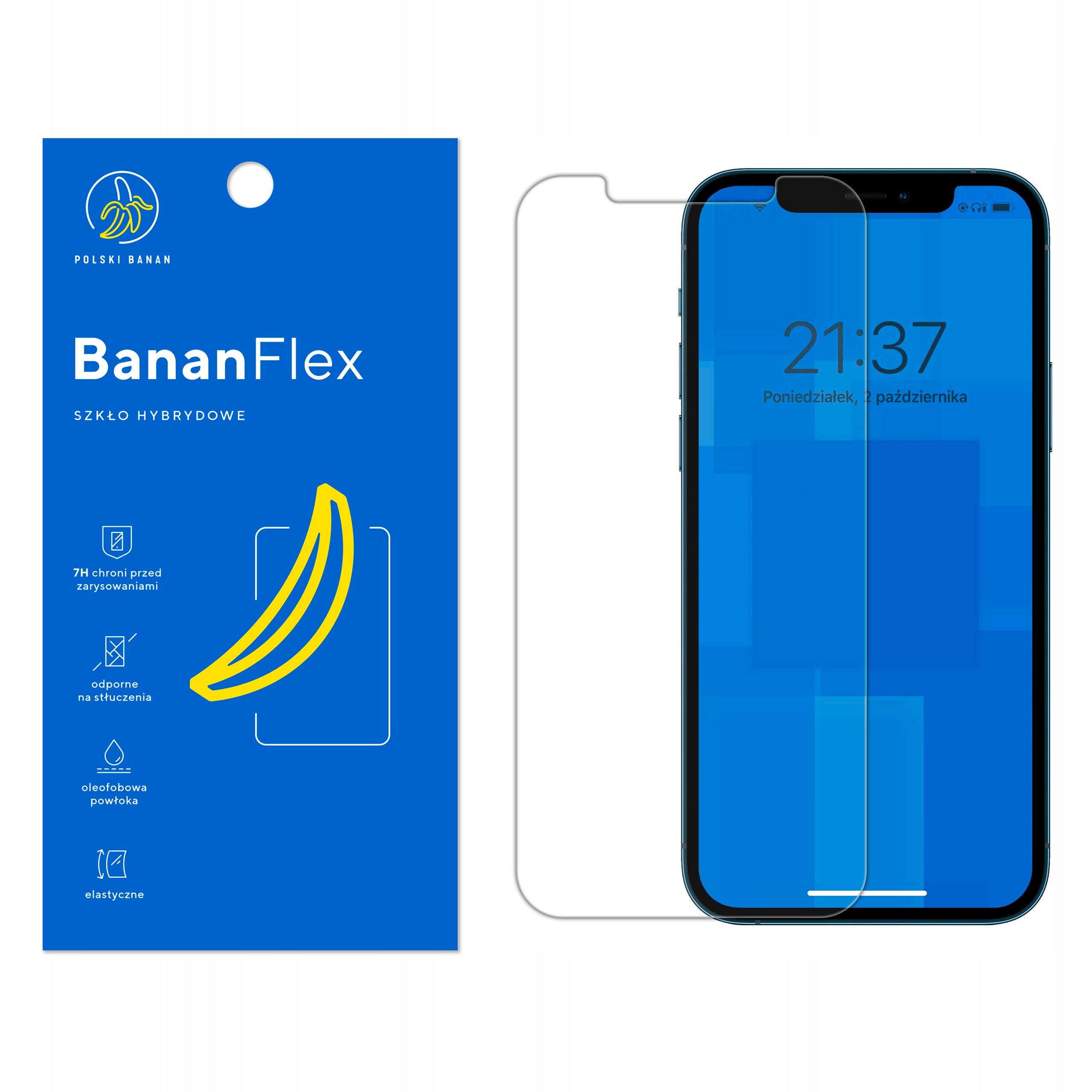 

Szkło Hybrydowe Polski Banan 7H do iPhone 12 Pro