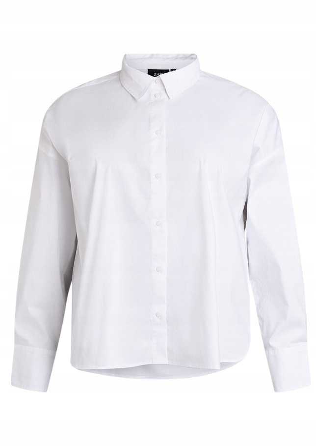 Plus Size Zizzi Bílá Volná Klasická Košile 308A 56