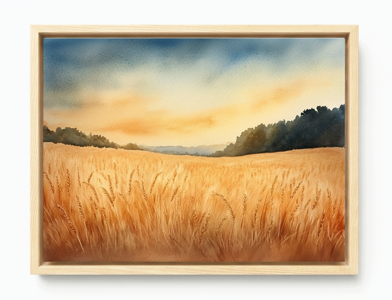 Obraz Rám Americký Box Krajina Vesnice Pole Obilí Klasy Žně 80x60