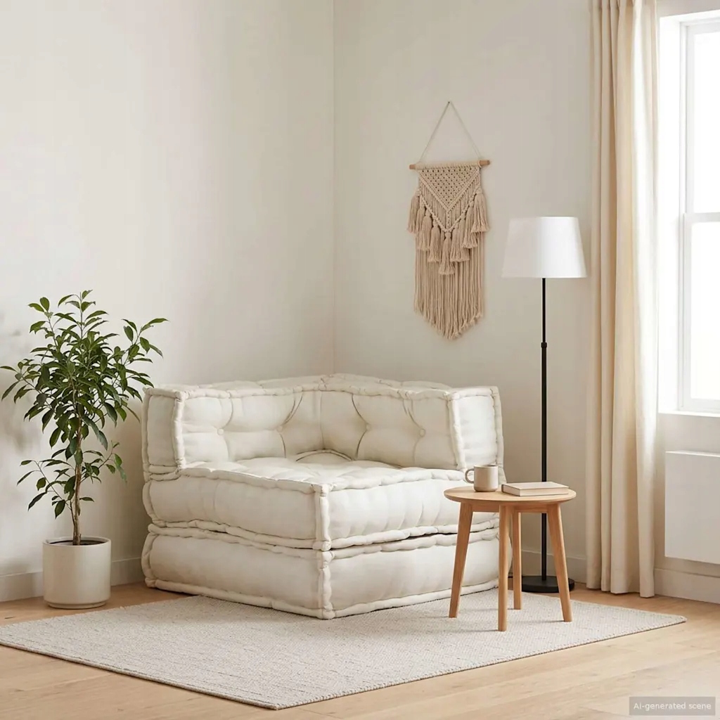 vidaXL Modulární pohovka krémový 70x70x54 Látka