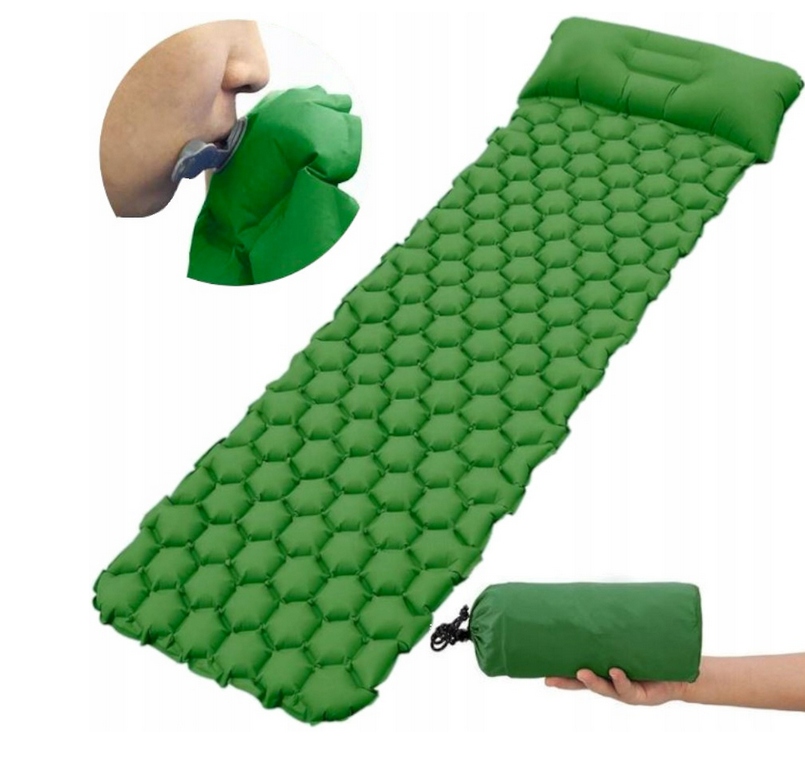 MATERAC TURYSTYCZNY KARIMATA MATA DMUCHANA BIWAK CAMPING 190 cm + POKROWIEC Długość 190 cm