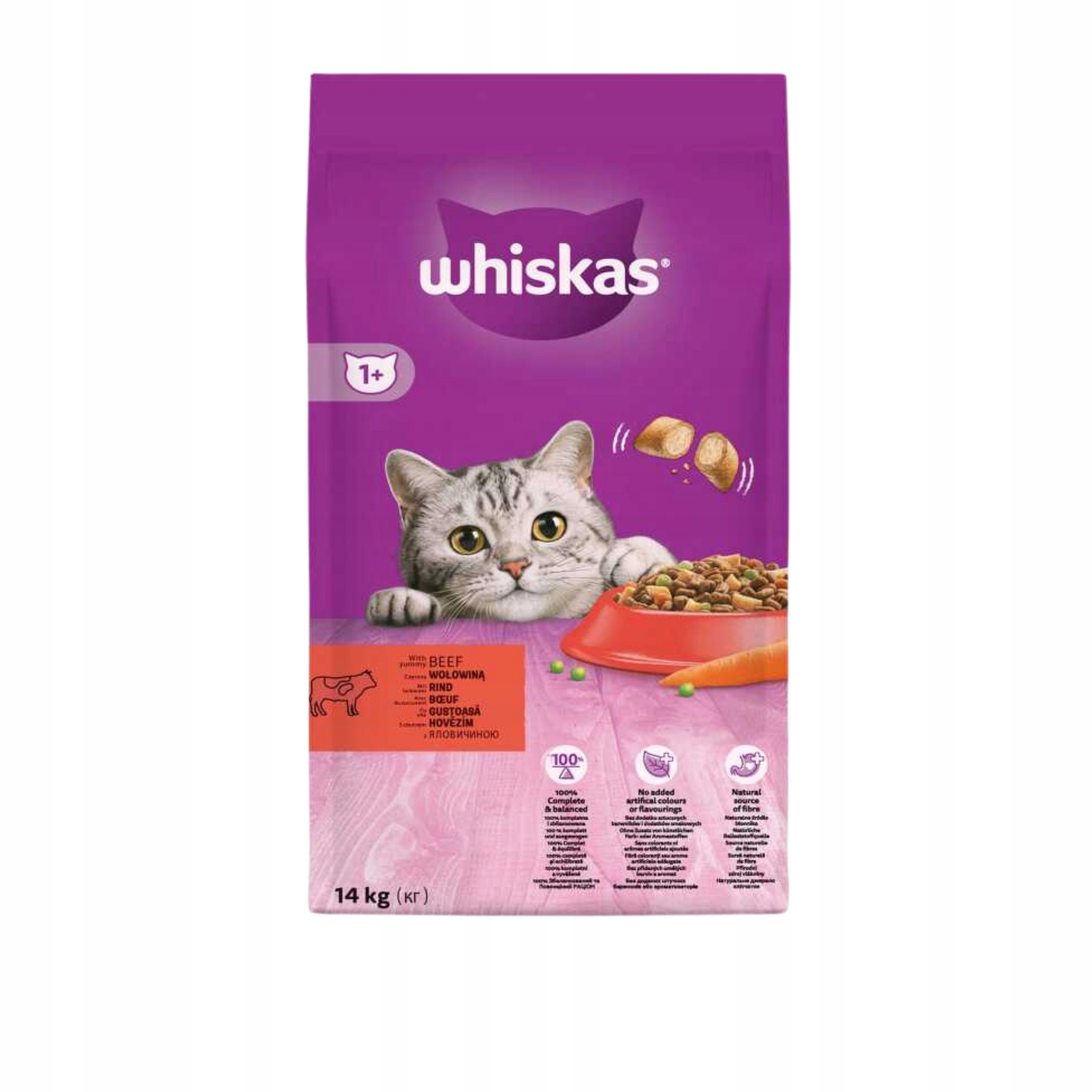 Levně Krmivo pro kočky Whiskas Hovězí 14 kg