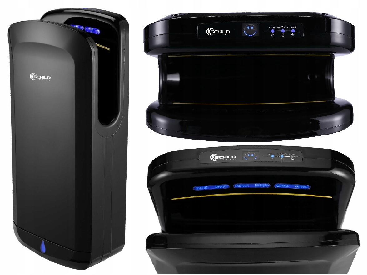 Suszarka do rąk KIESZENIOWA sterylizacja UV CZARNA Materiał obudowy tworzywo sztuczne