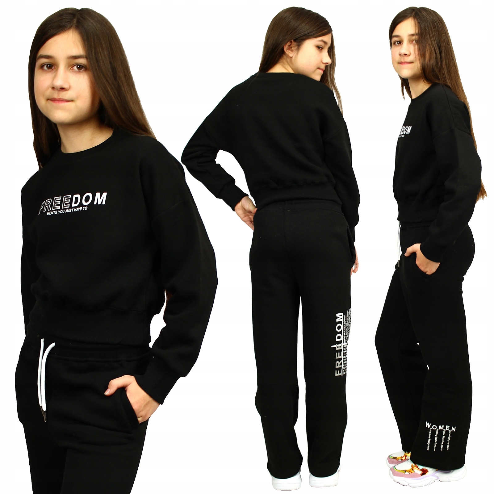 

Komplet Dresowy Ocieplany Bluza Spodnie Napis 152