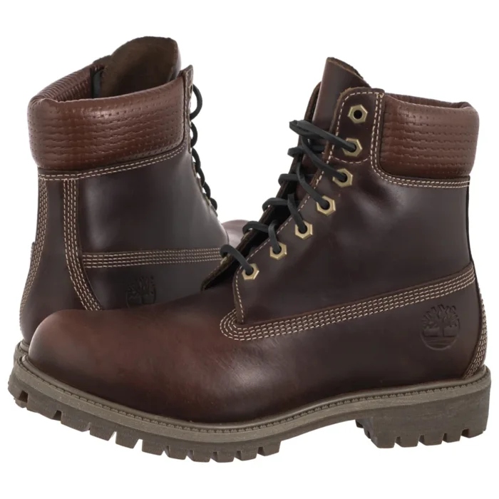Boty Trapery Timberland Premium 6 In Lace Waterproof Brown Full Grain