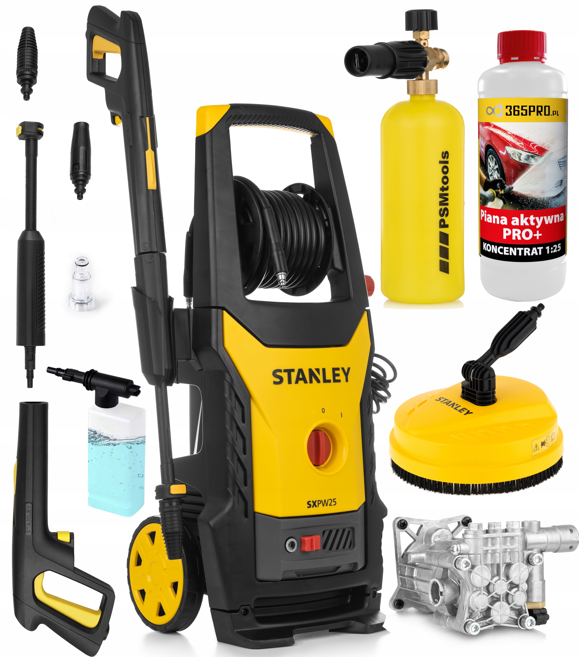 Myjka Ciśnieniowa Stanley 2500W 285ewBAR Na Dyszy Alu Pompa +pianownica Pro