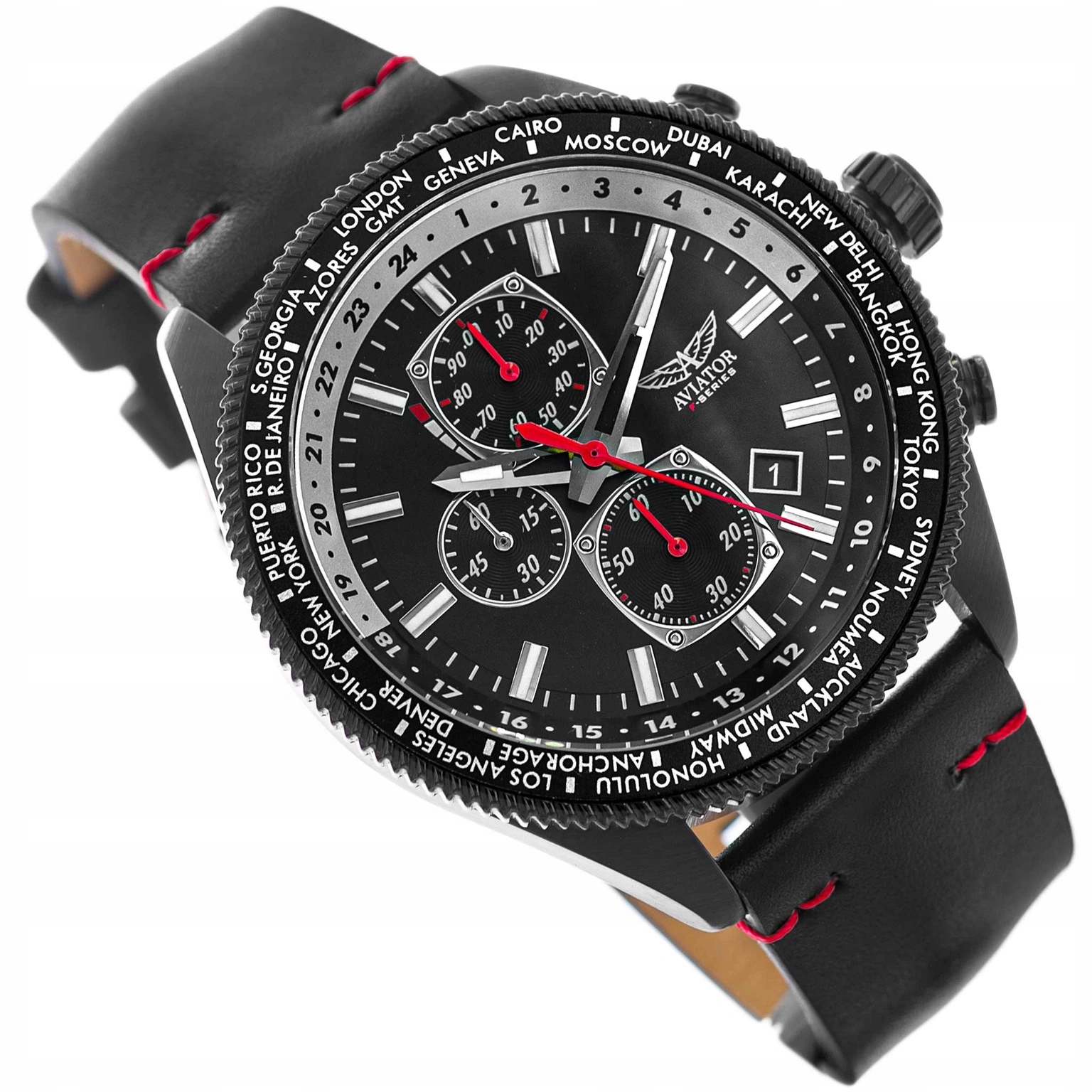 Męski Zegarek Aviator AVAW9485 Stoper Datownik F-series