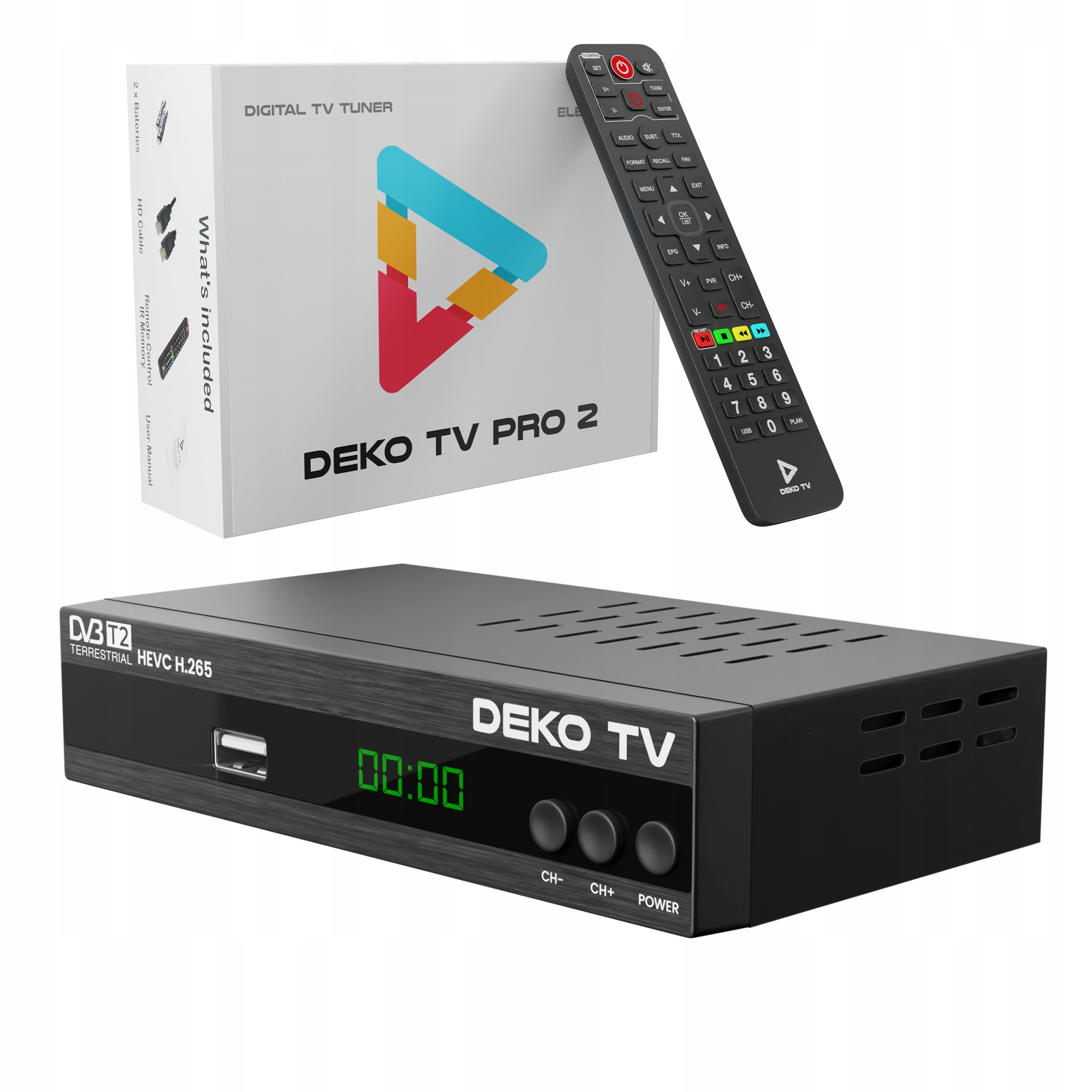Tuner Dekodér DVBT2 DekoTV PRO2 pozemní televize DVB-T2 Hevc H.265