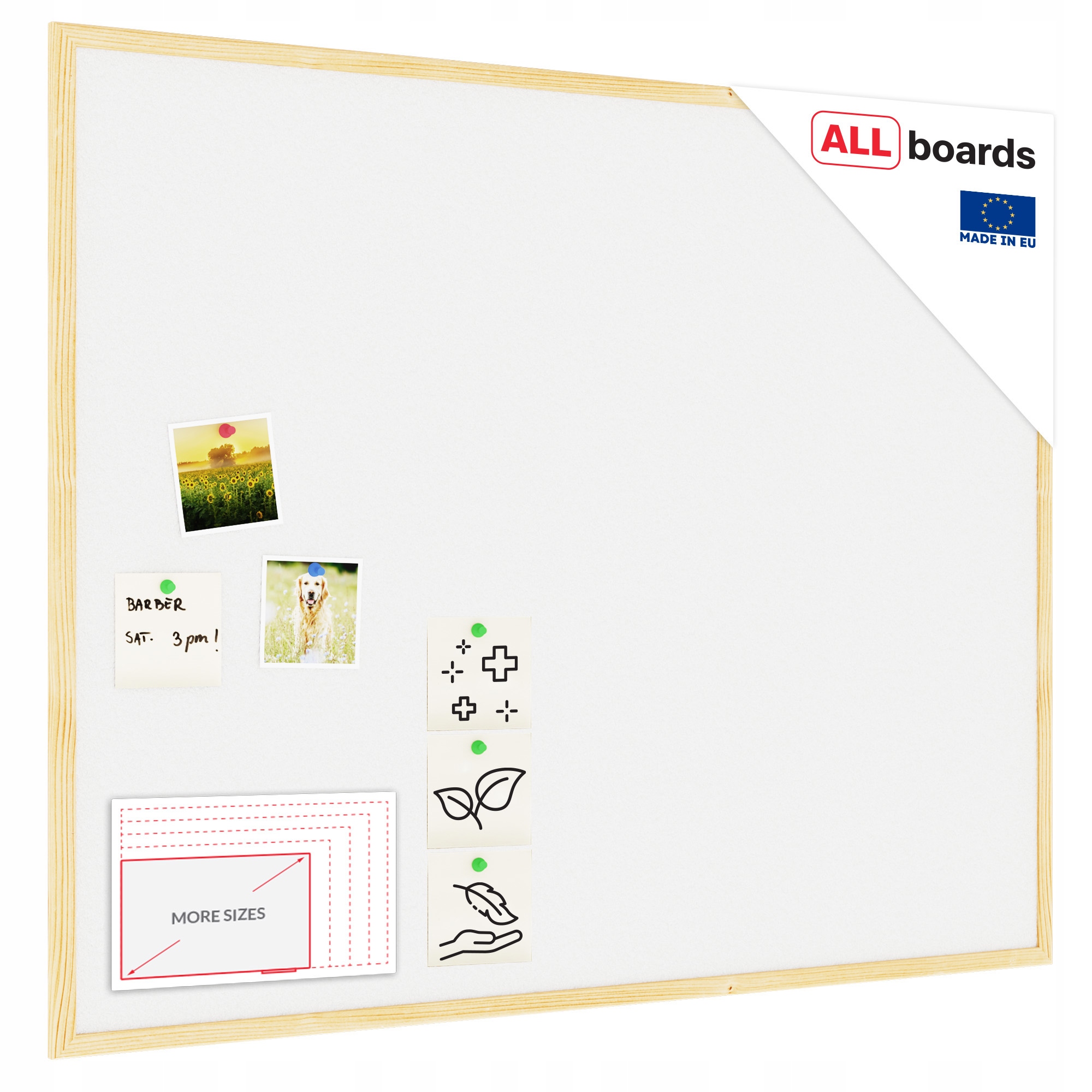 Tablica korkowa biały korek 100x80 rama drewniana