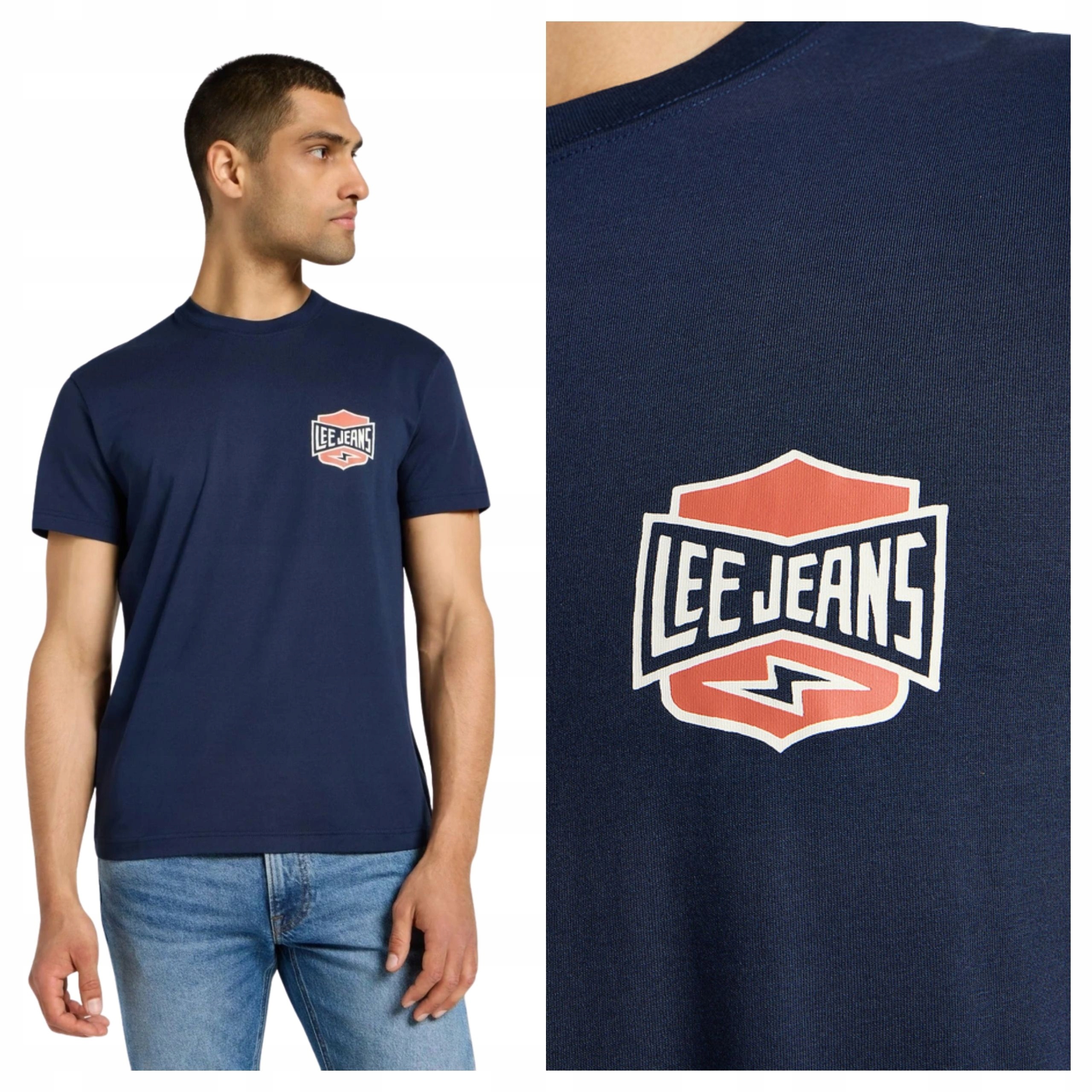 Tričko Pánské Lee Ss Relaxed Tee T-Shirt Krátký rukáv Tmavě modrá L