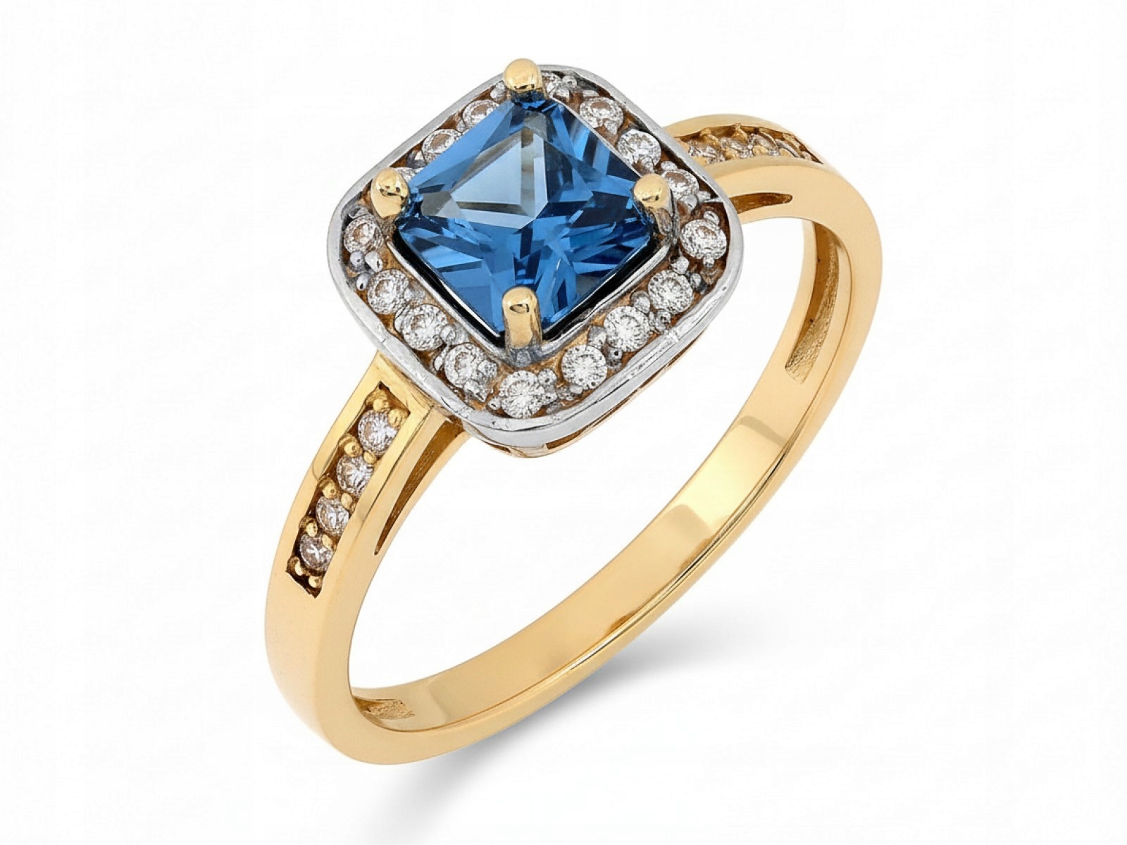 Prstýnek Markiza 585 s čtvercovým 3.35g Akvamarínem 20r