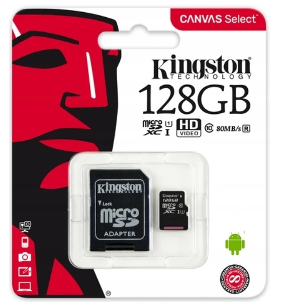 

Nowa Karta Pamięci Kingston 128GB Micro Sd