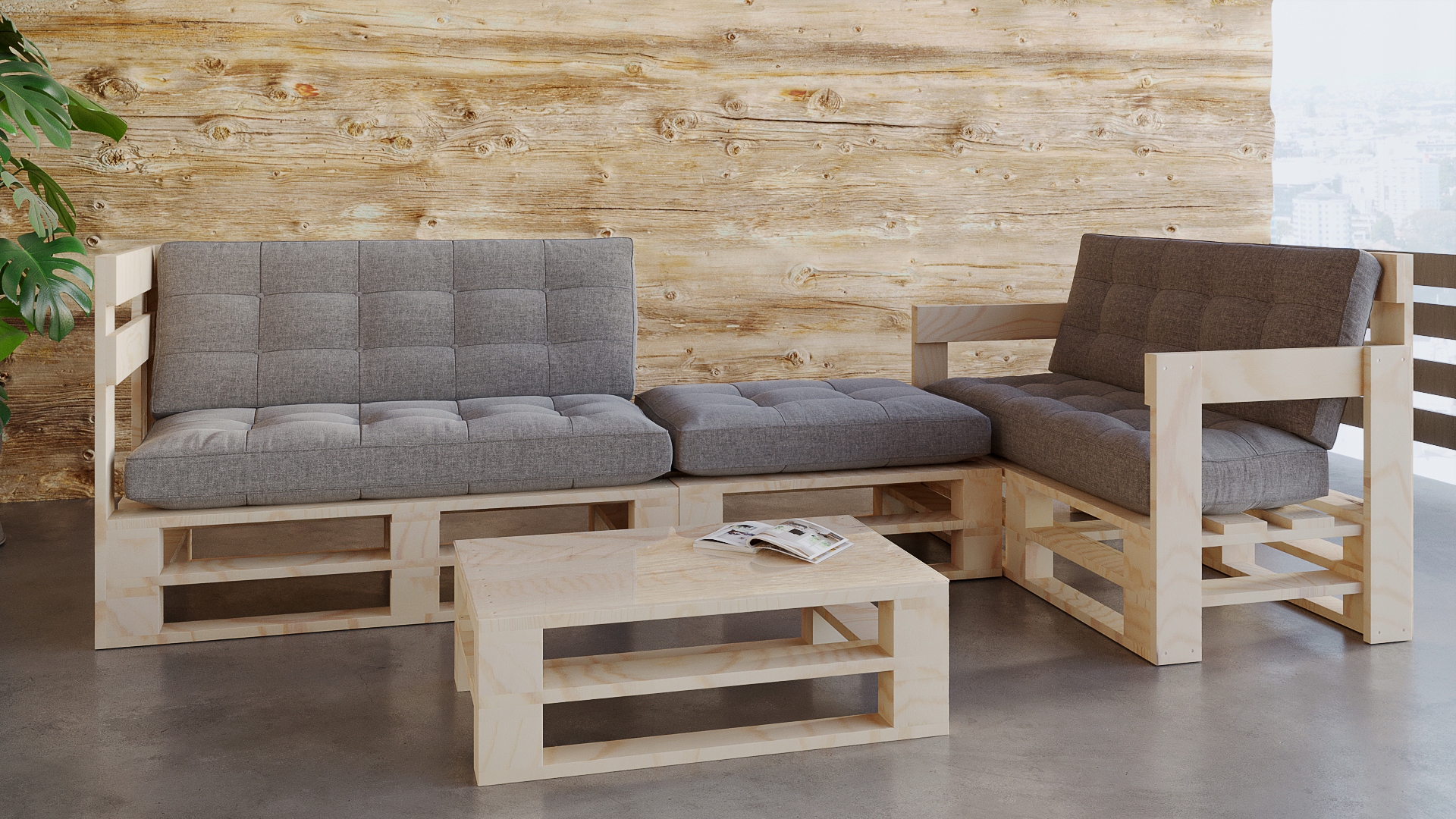 Nábytek z palet Sofa 120/60 cm, dřevěný nábytek (Mpe-So-12/6N)