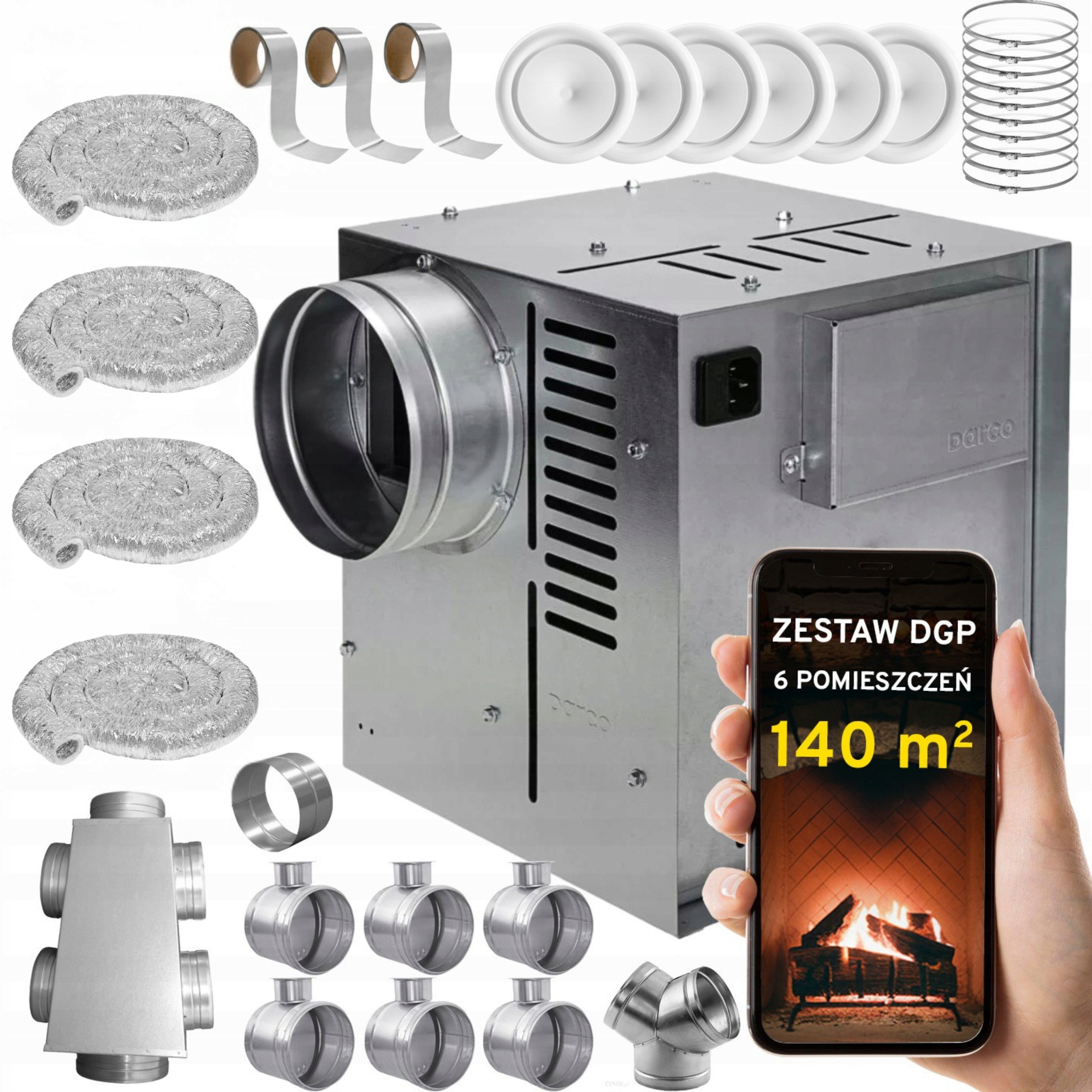Komínová Turbína Ventilátor Komínový Set Dgp 6 miestností 140 m2