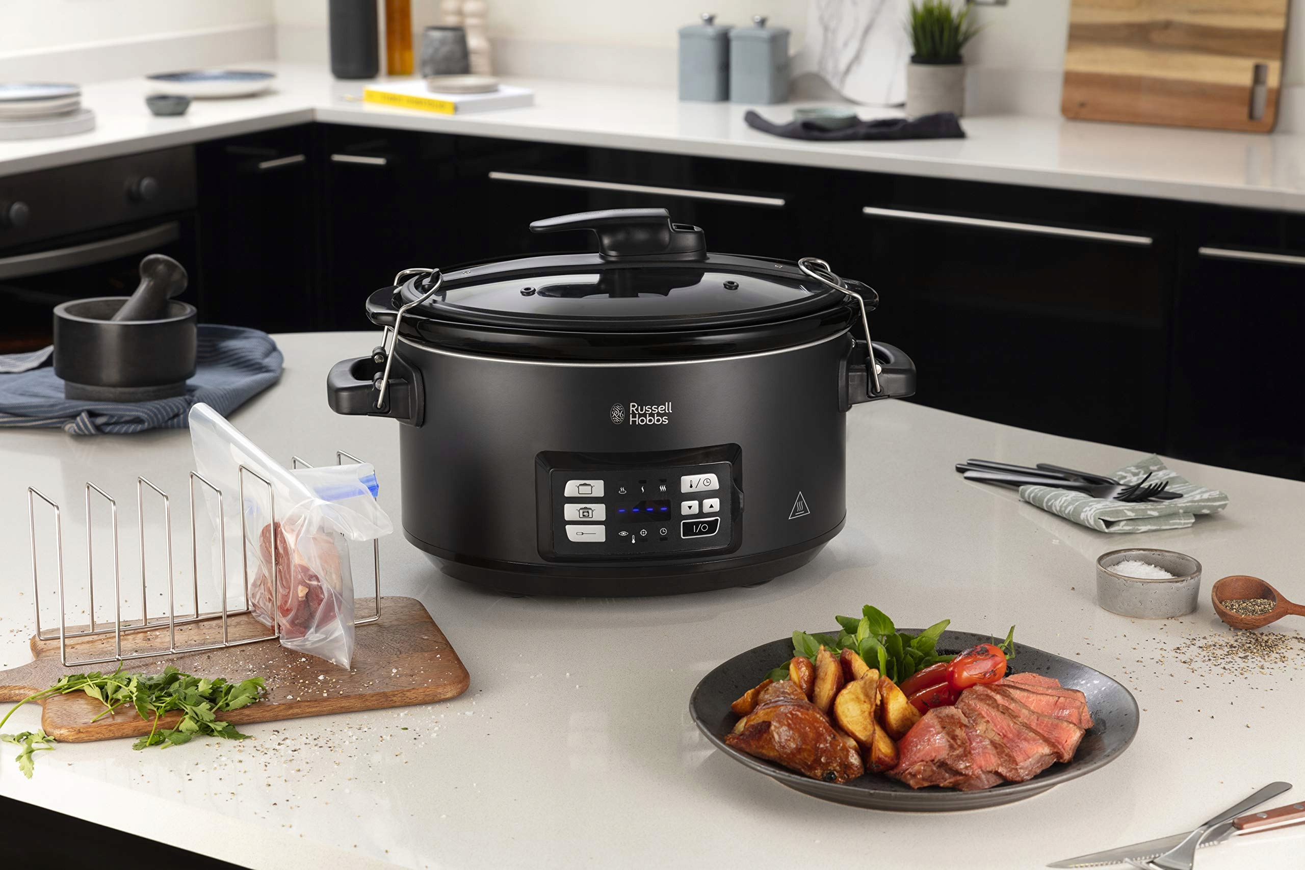 RUSSELL HOBBS Multicooker 3w1 Wolnowar Sous Vide 6,5L Cyfrowy Wyświetlacz — miniatura 9