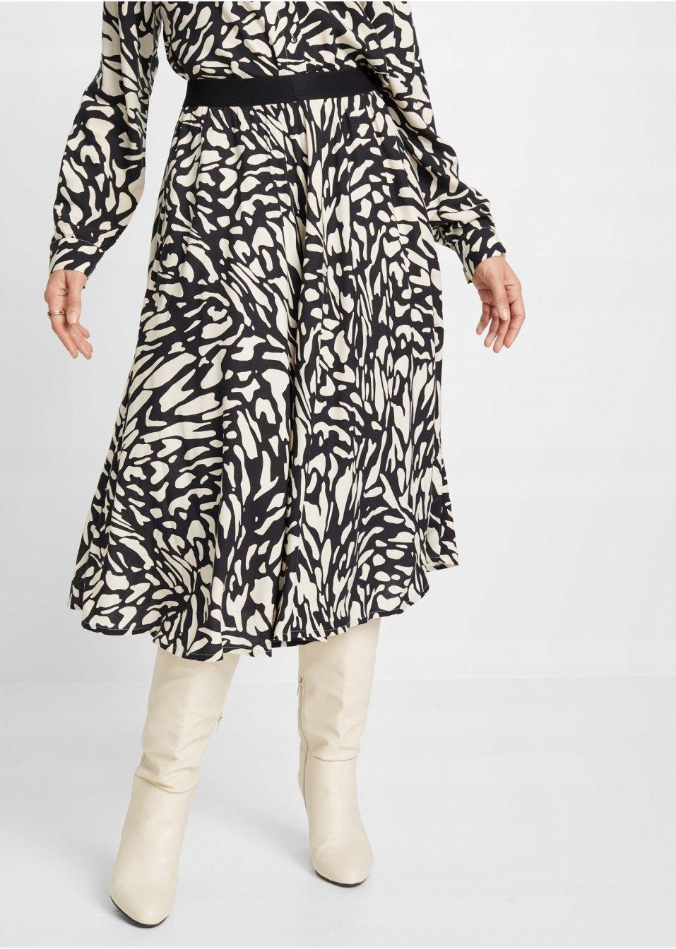 36 Bonprix MIDI SPÓDNICA Wzór dominujący mix wzorów