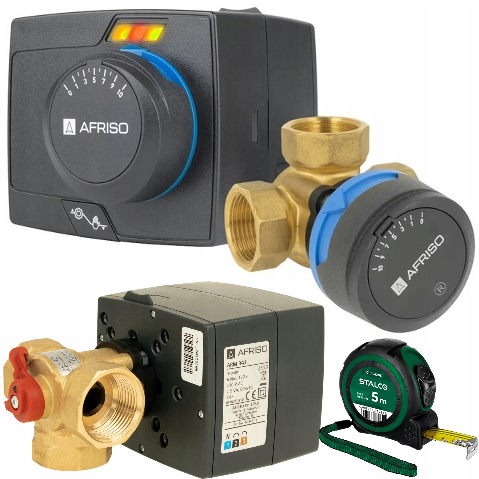 Sada 3-BODOVÝ Valec Afriso Arm 343 Zmiešavací Ventil 3-CESTNÝ 1" Arv 384