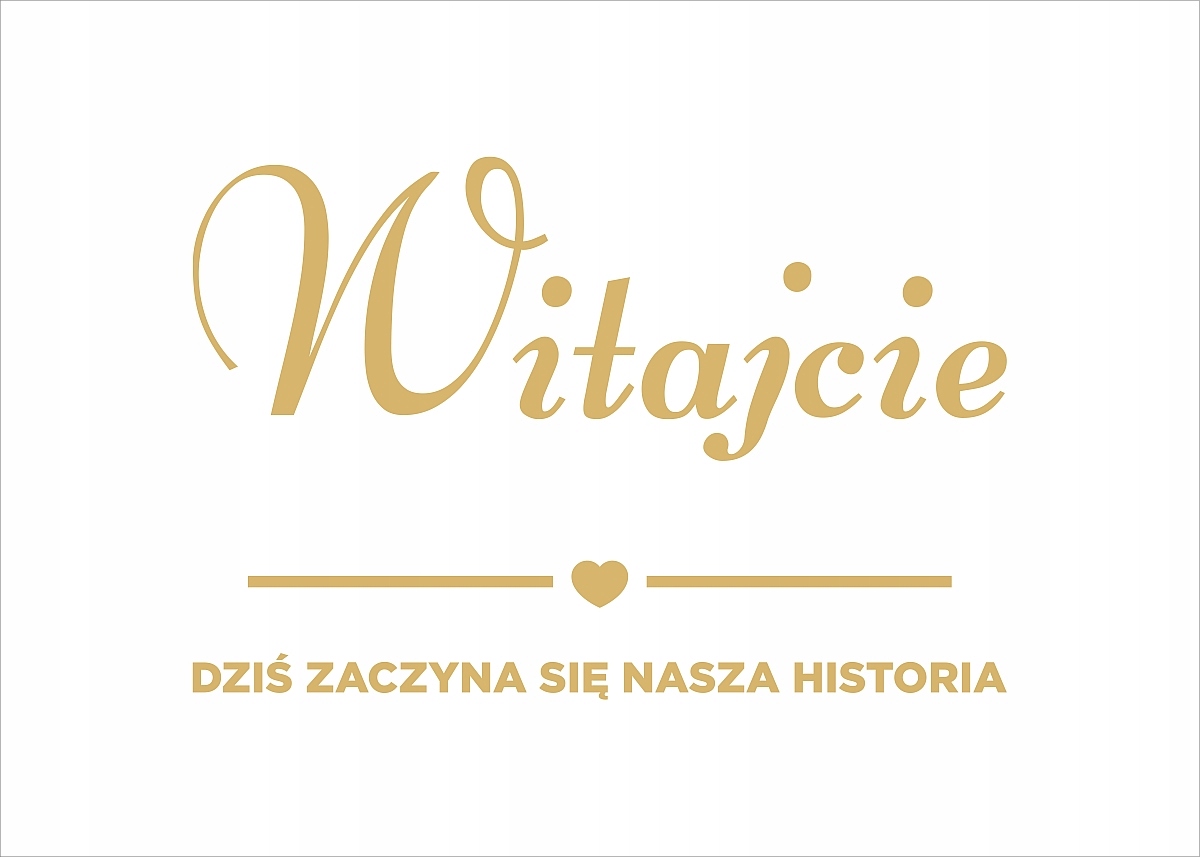 

Tablica weselna Witamy Gości biała złota 80x60cm